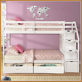 Mua Giường 2 tầng Tundo màu trắng kèm 2 hộc kéo