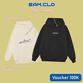 Áo khoác nỉ SAM CLO nam nữ chui có mũ tay dài thu đông freesize dáng Unisex HOODIE SADBOIZ LOWKEY