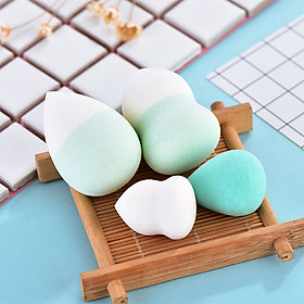 4 Pcs Makeup Sponge Professional Beauty Puff Liquid Cream Smooth Cosmetic Puff Gourd Shape+Waterdrop Shape