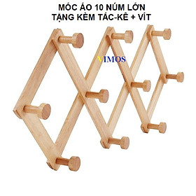 Móc áo 10 núm lớn gỗ tự nhiên VIMOS