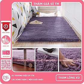 Mua Thảm Lông Xù Màu Xám Tím | 100x160cm | Thảm Trang Trí Phòng Khách - Phòng Ngủ - Thảm Trải Sofa - Thảm Dành Cho Bé