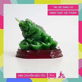 Mua Tượng Cóc Thiềm Thừ xanh ngọc ngậm tiền tài lộc - Cao 7cm
