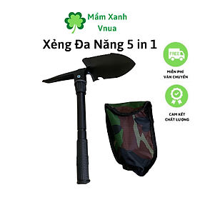 Xẻng Quân Dụng 5 trong 1 mini Làm Vườn, Du Lịch, Phượt Đa Năng Gấp Gọn