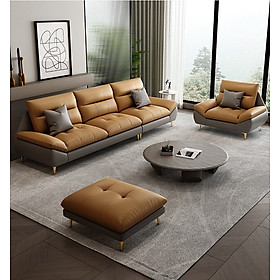 Sofa da phòng khách cao cấp BMSF06 Tundo sang trọng, hiện đại