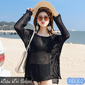 Áo lưới đi biển sexy, diện cùng bikini, áo tắm hoặc croptop cực xinh, dáng chui cổ rộng quyến rũ, chất đẹp dầy dặn | RB002