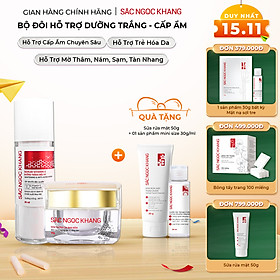 Bộ đôi cấp ẩm, dưỡng trắng da Sắc Ngọc Khang: Serum C dưỡng trắng 30ml + Kem dưỡng da ban đêm 30g