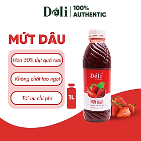 Mứt dâu pha chế Déli - chai 1L