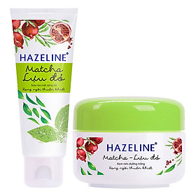 Combo Sữa Rửa Mặt Sáng Da Hazeline Combo Matcha Lựu Đỏ 67183449 (100g) & Kem Nén Dưỡng Trắng Ngừa Mụn Hazeline Matcha Lựu Đỏ (8g)