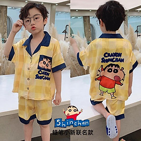 Đồ bộ quần áo ngủ pijama cho bé trai chất lụa mềm mịn Magickids Quần áo