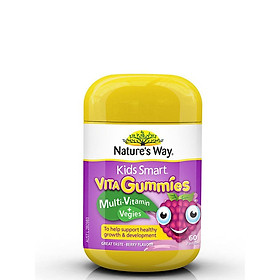 Kẹo dẻo bổ sung Multi Vitamin và rau củ cho bé - Gum Nature's Way Kids Smart Multivitamin + Vegies Nature's Way Kids Smart hộp 60 viên