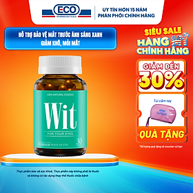 [Hộp 30v] Viên Uống Bổ Mắt WIT Ecogreen Giảm Mỏi Mắt, Tăng Cường Thị Lực Mắt Cho Bé Và Người Lớn