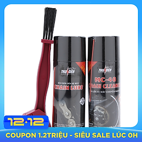 Bộ Combo Vệ Sinh Dưỡng Sên Xe Máy Thunder (Giao màu ngẫu nhiên)