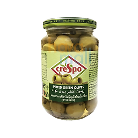 Trái Oliu Xanh Không Hạt Crespo 333gr Pitted Green Olives