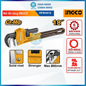 Mua Mỏ lết răng size lớn INGCO đủ size (HPW0810  HPW0812  HPW0814  HPW0818) thép Cr-V siêu cứng chống rỉ