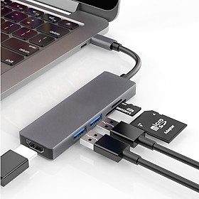 Hub chia USB Type-C 5 Cổng HDMI/USB 3.0/SD/TF