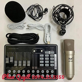 Mua BỘ COMBO míc hát karaoke livestream online micro ISK AT100 CARD H9 BLUETOOTH THẾ HỆ MỚI 21 HIỆU ỨNG tặng tai nghe