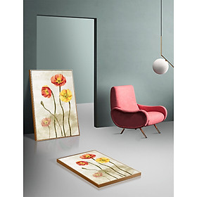 Tranh Canvas Sơn dầu Hoa Anh túc cao cấp. , Khung hợp nhôm chống ẩm, bền, đẹp, nhiều kích thước. Phù hợp nhiều không gian sang trọng