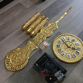Mua  COMBO 9 MÓN  Phụ kiện bằng đồng lắp đồng hồ tủ đứng  đồng hồ gỗ lũa cỡ lớn  mặt đồng đk 32cm  cây lắc đồng dài 90cm
