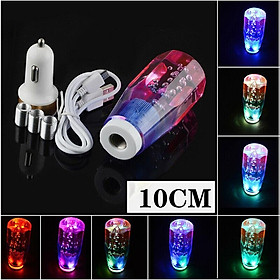 LED Light 3.9'' Crystal Bubble  Knob JDM Round Gear Stick er