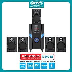 Mua Loa vi tính 5.1 kiêm Bluetooth USB thẻ nhớ Bosston T3800-BT 45W led RGB 7 màu  nguồn 220V (Đen) HÀNG CHÍNH HÃNG