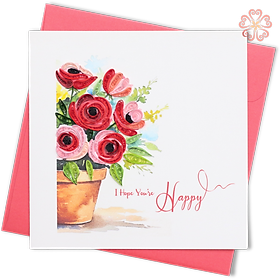 Thiệp Giấy Xoắn Nghệ Thuật - Chậu Hoa Hạnh Phúc - Happy Flower Pot - Miscellaneous - 15 x 15 - VN2XM115E47E1