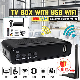 T23 DVB-T2 1080p 2 USB Wifi HD TV Digital Terrestrial Receiver W/ Remote Control