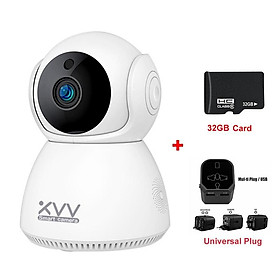 Camera IP Xiaovv 1296P Giám sát trẻ em Toàn cảnh 360° PTZ Webcam Wifi không dây Tầm nhìn ban đêm Phát hiện chuyển động Camera an ninh cho Mi Home