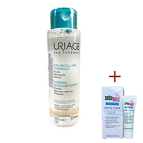 Nước tẩy trang dành cho da dầu, da hỗn hợp Uriage Eau Micellaire Thermale 250ml + tẩy tế bào chết Sebamed 10ml