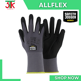  Găng tay đa dụng Jogger ALLFLEX găng tay đa năng, phủ PU + nitrile microfoam, Ôm tay thoáng khí