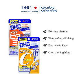 Combo TPBVSK DHC VITAMIN C HARD CAPSULE + MULTI MINERALS (NEW) (Combo Viên uống Vitamin C & Vitamin tổng hợp)