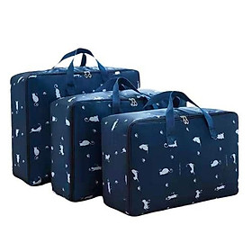 Set 3 Túi Đựng Quần Áo Chăn Màn Chống Thấm Nước Họa Tiết Cao Cấp Gấp Gọn Du Lịch Công Tác