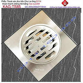 Mua Hố ga thoát sàn Chu lai KAG-TS85 ống 11.4cm Inox 304 đúc dày  phễu thoát nước 20x20cm D114 thoát nhanh chống hôi tốt
