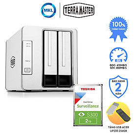 Mua Combo thiết bị lưu trữ DAS Terra Master D2-310 2 khay + ổ cứng HDD NAS Toshiba S300 2TB Lưu Trữ Video  Hình Ảnh - hàng chính hãng