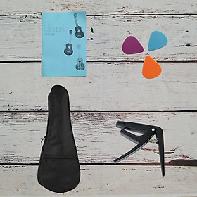Mua Bộ phụ kiện đàn ukulele - guitarlele (Giáo trình  dây  bao đựng  capo  móng gảy  dây đeo  giá để ukulele)