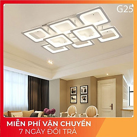 Mua ĐÈN led ốp trần   đèn trang trí phòng khách G25 8 cánh vuông hiện đại 3 chế độ sáng kèm điều khiển từ xa