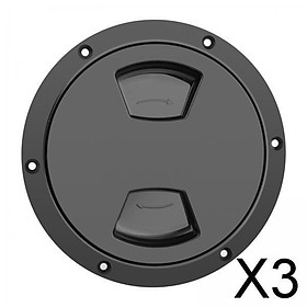 3xNEW 5inch Black Boat Deck Plate Screw Out Hatch Access Cover RV ABS Plastic