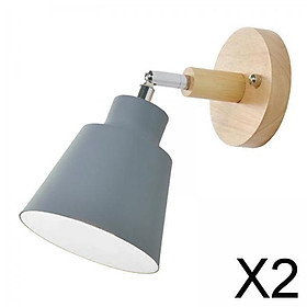 2xBedside Wall Lamp Fixture Sconce E27 Light Loft Study Corridor Gray