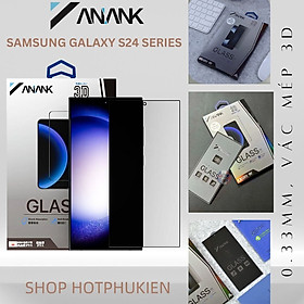 Miếng dán kính cường lực 3D cho Samsung Galaxy S24 / S24 Plus / S24 Ultra hiệu ANANK CLEAR 3D - Mỏng 0.33mm, vác mép 3D, Độ cứng 9H, cảm biến vân tay nhạy - Hàng nhập khẩu