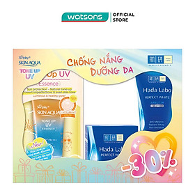 Combo Sunplay & Hadalabo Chống Nắng Dưỡng Da(Sunplay Tone Up UV 50g+Cream Hadalabo 50g+Cleanser Hadalabo 80g)