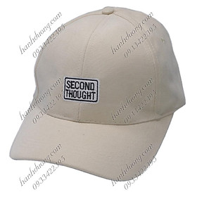 Mũ lưỡi trai nhung thêu chữ Second Thought nón kết nhung phong cách UIzzang form unisex nam nữ thời trang