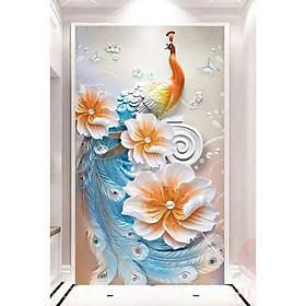 Tranh dán tường chim công  SN44