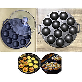 Mua Khuôn Làm Bánh Khọt Gang Chống Dính Loại Dày Nắp Kiếng Sang Trọng