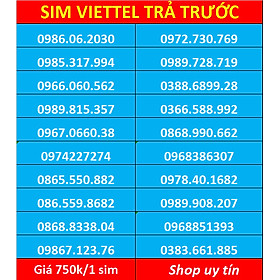 Sim Viettel số đẹp - hàng chính hãng - Đăng kí chính chủ