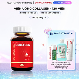 Viên uống đẹp da Collagen Sắc Ngọc Khang 120 viên thế hệ mới giúp sáng da, giảm nếp nhăn - đốm nâu, nuôi dưỡng và làm đẹp da , tóc, móng