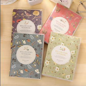 Sổ tay Willow Story họa tiết hoa lá chú chim nhỏ bọc bìa trong 128 trang 5014 13,5x9,5cm - 1 cuốn - hình ngẫu nhiên