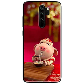 Ốp lưng in cho Xiaomi Redmi Note 8 Pro Mẫu Heo Áo Trắng