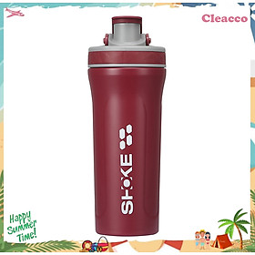 Bình nước thể thao tập gym kết hợp bình lắc whey shaker inox 304 dung tích 800ml CLEACCO dòng SHOKE - Hàng chính hãng