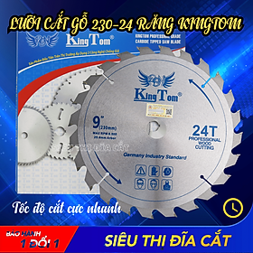 Lưỡi Cưa - Lưỡi Cắt Gỗ Cao Cấp 230-24 Răng KingTom - Chuyên Cắt Gỗ Cứng, Gỗ Có Đinh