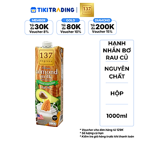 Sữa hạt Hạnh Nhân Bơ Rau củ 137 DEGREES 1000ml