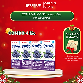 COMBO 4 LỐC Sữa Chua Uống ORION ProYo vị Việt Quất 180ML